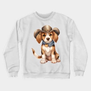 Cowboy Beagle Dog Crewneck Sweatshirt